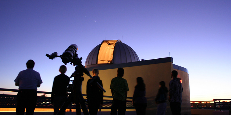 Telescope night watch at the planetarium of spc